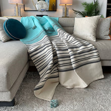 Load image into Gallery viewer, HANDWOVEN THROW BLANKET – TEAL