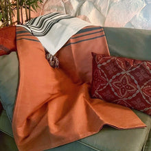 Load image into Gallery viewer, HANDWOVEN THROW BLANKET – COPPER
